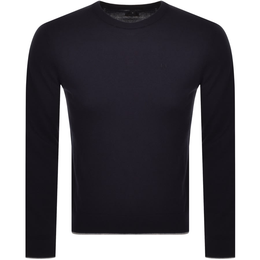 Alternative Image for ProductArmani Exchange Crew Neck Knit Jumper Navy1
